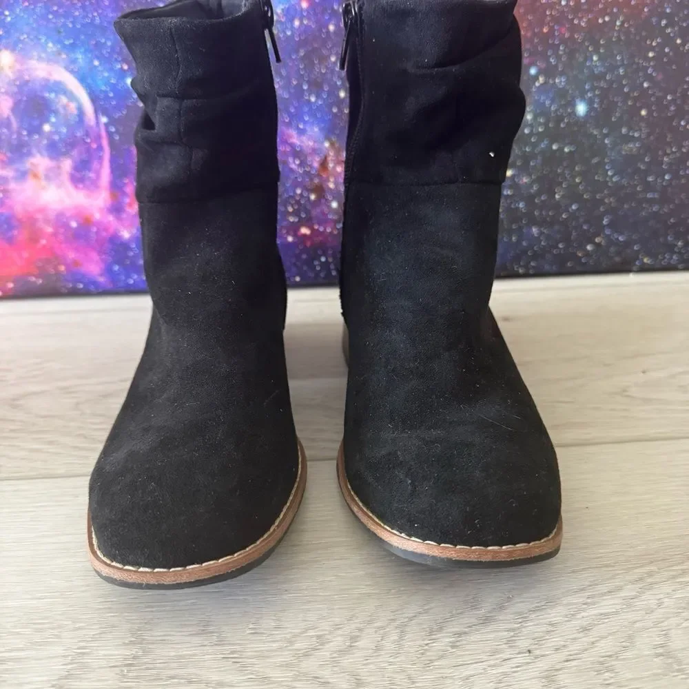 Steve Madden Luisa Black Micro Fiber Boots Girls Sz‎ 3 Big Kid Block Heel
